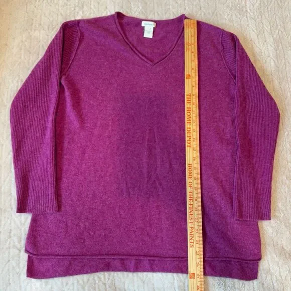 Sundance 100% Cashmere V-Neck Pullover Sweater Purple Women's Size Small - Picture 4 of 5